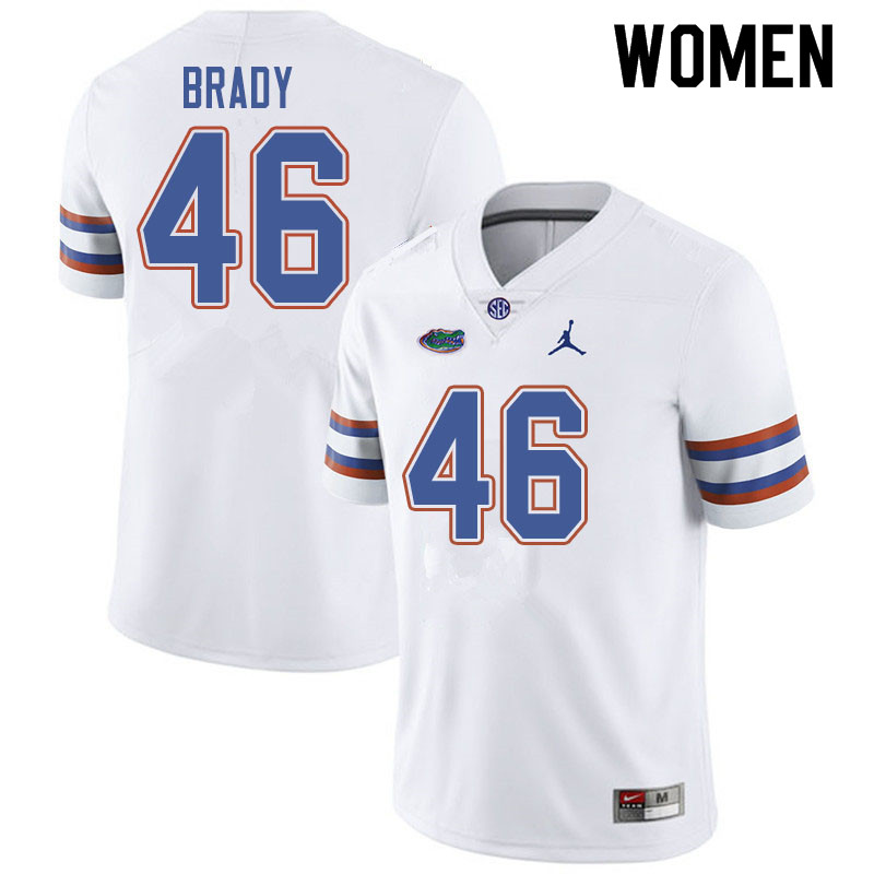 Jordan Brand Women #46 John Brady Florida Gators College Football Jerseys Sale-White - Click Image to Close